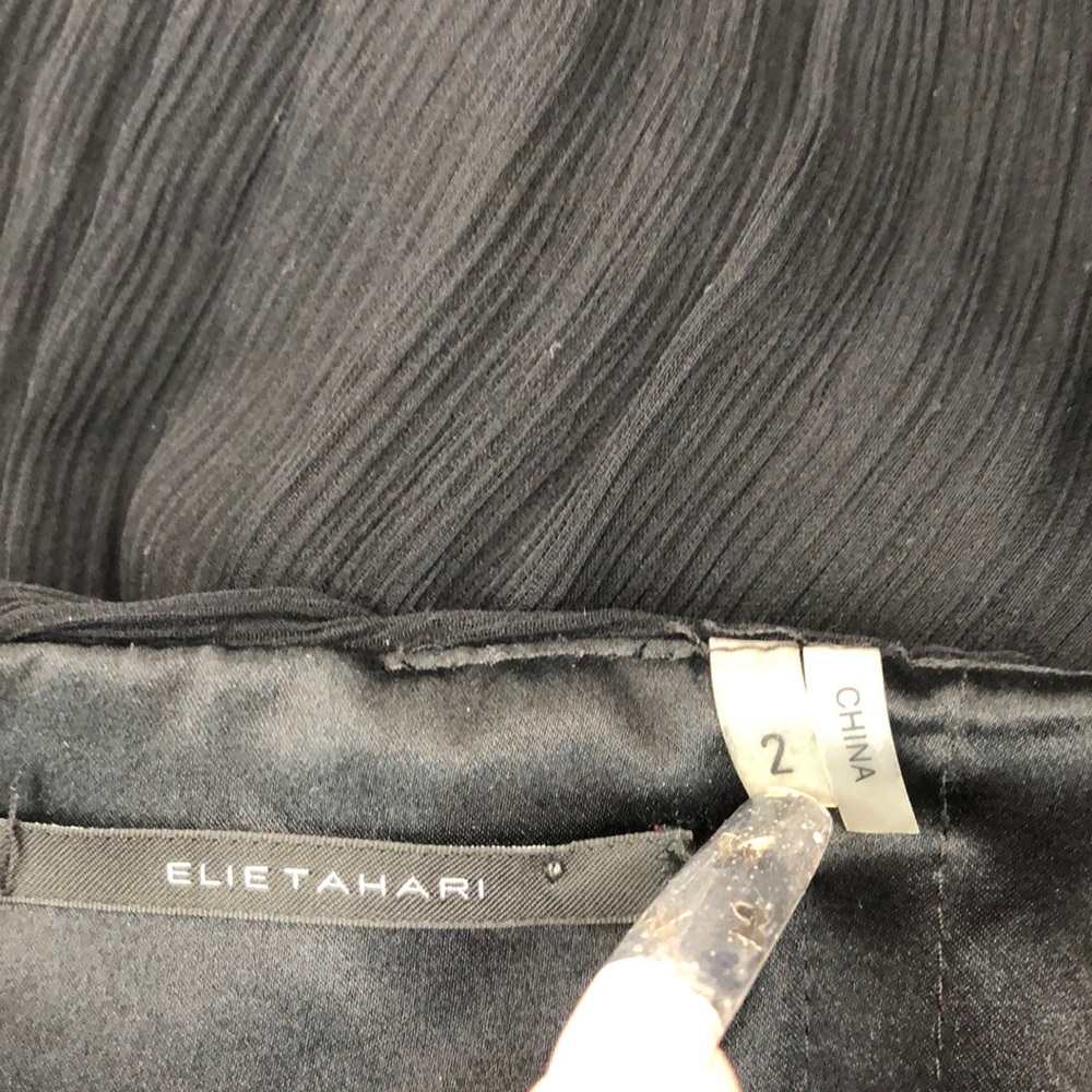 Elie Tahari 100% Silk Black Cocktail Dress, Size 2 - Picture 5 of 7